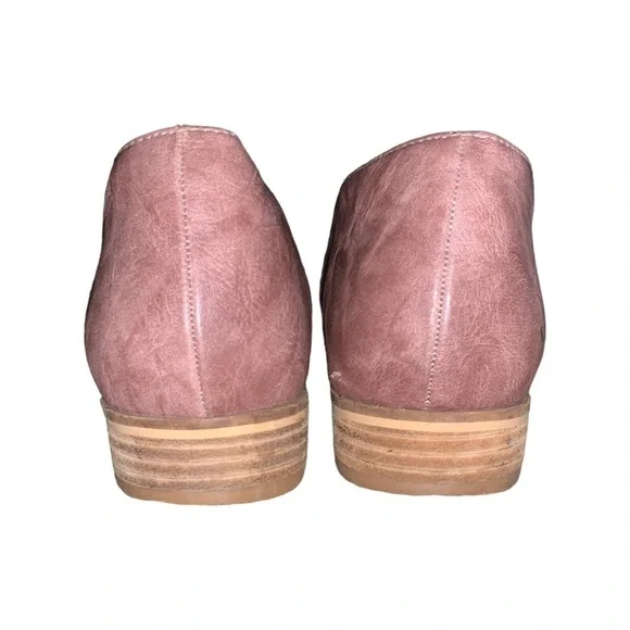 Beast Fashion Carter Buckle Blush Mauve Slip On Cutout Flat Loafer Bootie Vegan - Picture 9 of 10